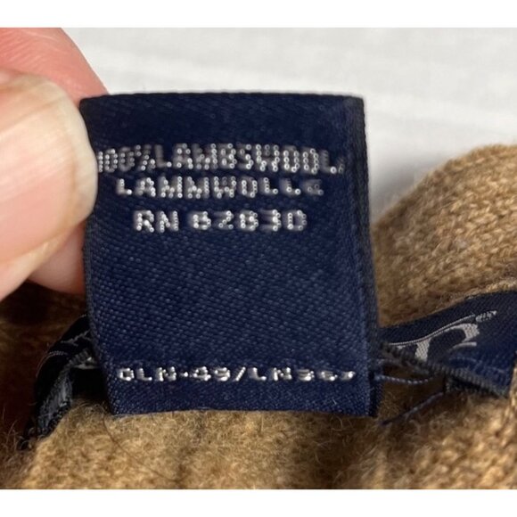 Lands End Mens Medium Lambswool Camel Button-Front Cardigan Vest preppy - Picture 4 of 9